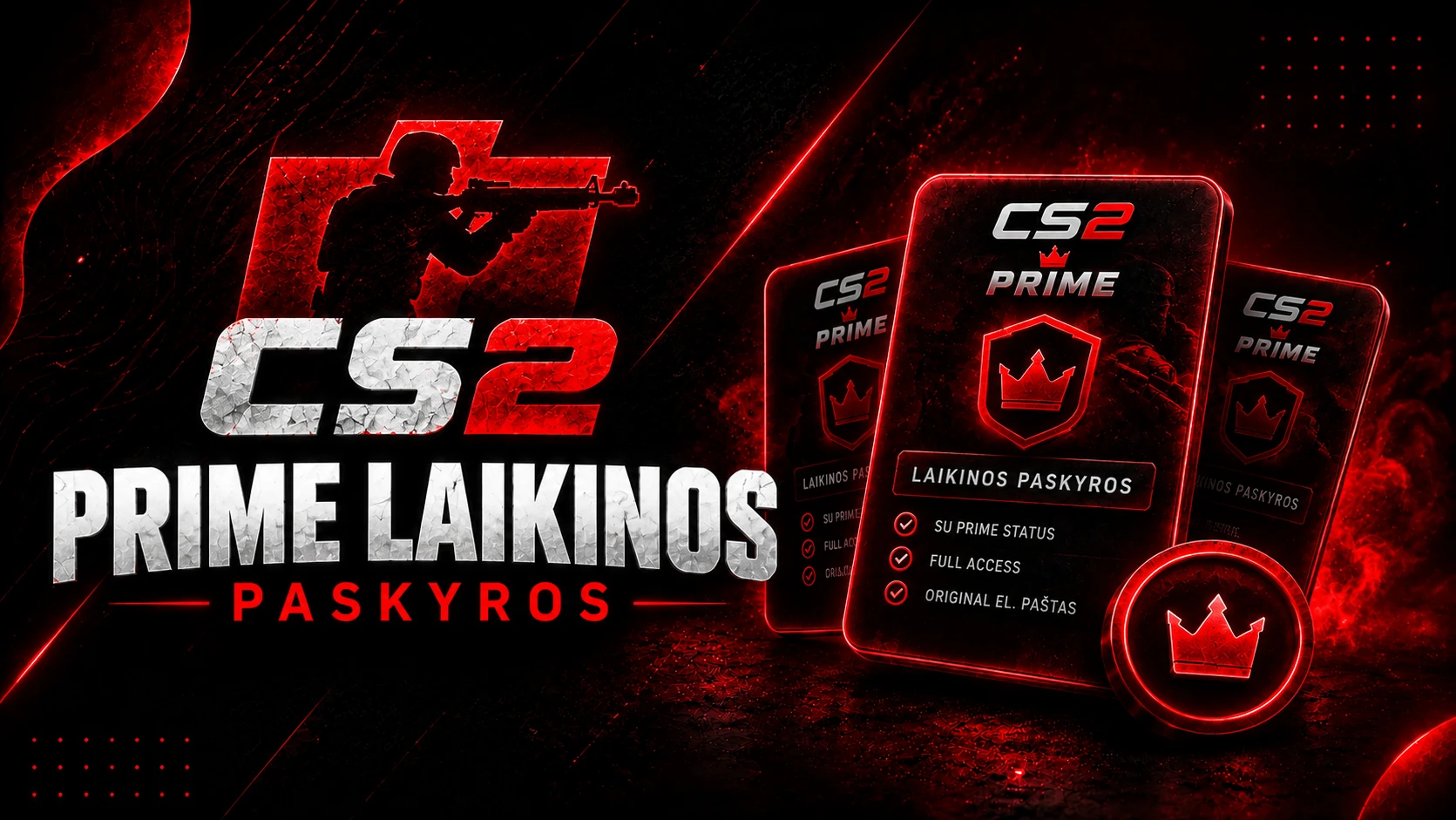 CS2 Prime laikinos paskyros